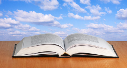 Open book on desk