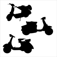 Vintage Scooter Silhouettes