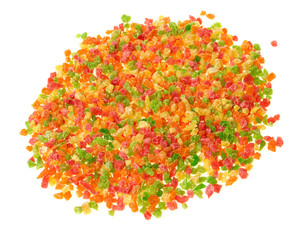 Diced pineapple. Candied fruits.