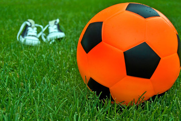 Orange Soccer Ball - Powered by Adobe