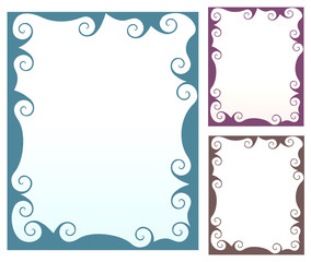 Collection of  beautiful frames with swirled elements