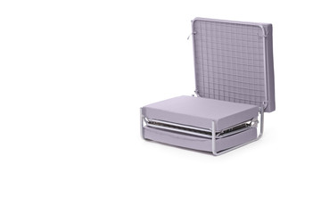 A view of a rollaway bed isolated on white background