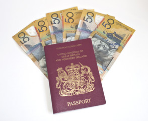 fifty euro notes inside a passport