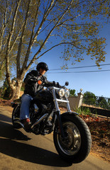Obraz na płótnie Canvas Motorbike man has freedom