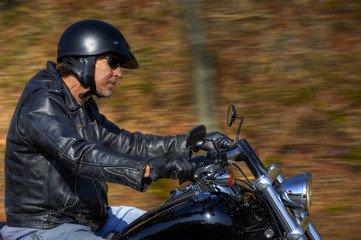 Fototapeta na wymiar Motorbike man has freedom