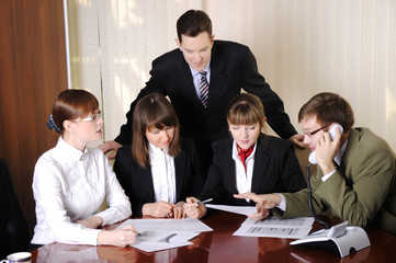 The team of young business people