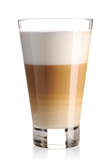 Latte coffee isolated on white - obrazy, fototapety, plakaty
