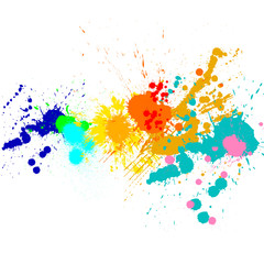Splash water colors on a white background