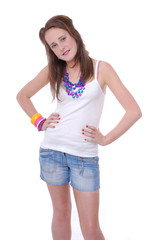Teenage girl in shorts