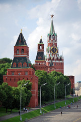 Fototapeta na wymiar Les clochers du Kremlin de Moscou