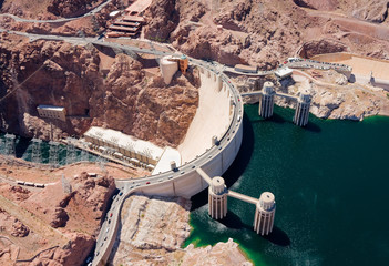 Aerial view of Hoover Dam