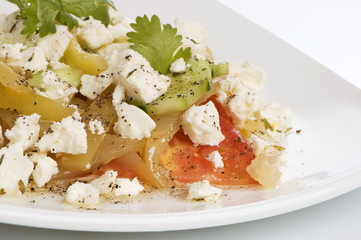 Salad with vegetables and cheese