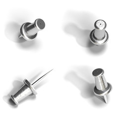 metal pushpin or thumbtack - push pin or thumb tack