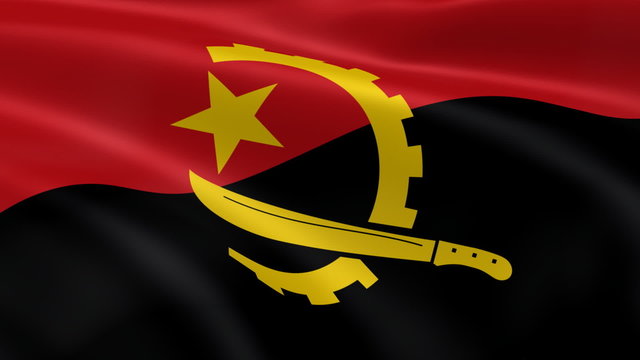 Angolan flag in the wind. Part of a series.