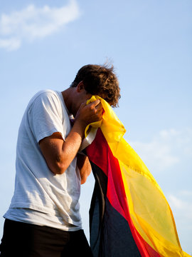 trauernder Deutschland-Fan