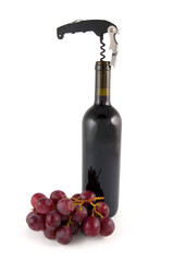 cavatappi e bottigli di vino