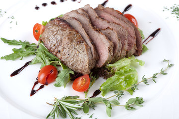 steak with vegetable