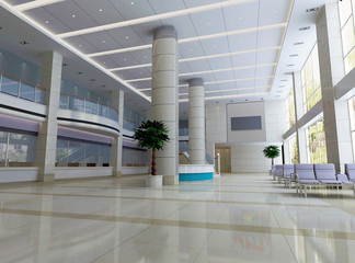 3d modern hall,corridor