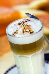 Latte Macchiato and Sweet Cookies ,Chocolate,Almonds