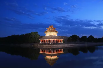 Poster Verboden Stad bij nacht. Beijing, China © Eagle