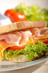 sandwich with parma ham- sandwich al prosciutto