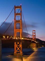 Golden Gate Bridge at dusk, San Francisco
