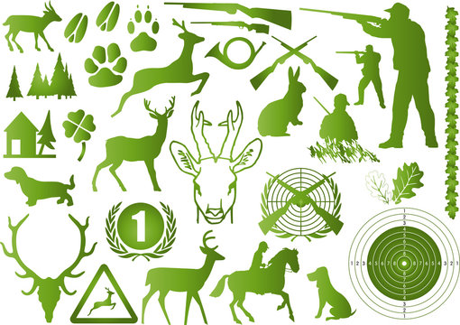 jagd symbole gr&uuml;n