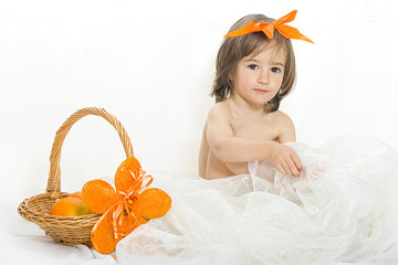 Little girl with basket
