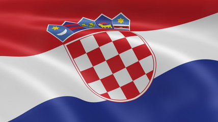 Croatian flag in the wind