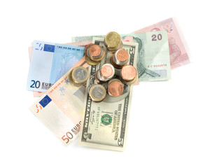 Obraz na płótnie Canvas Różne waluty pieniądze