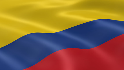 Colombian flag in the wind