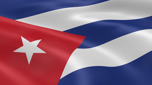 Cuban flag in the wind