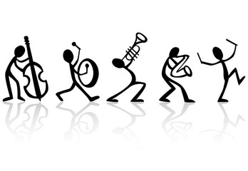 Obraz premium Band musicians playing music, vector ideal for t-shirts