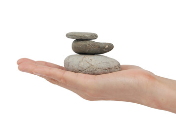stone with hand
