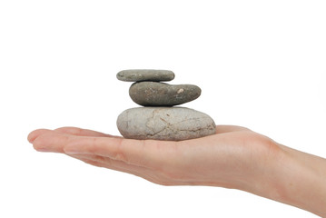 stone with hand