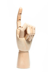 wooden dummy hand isolated