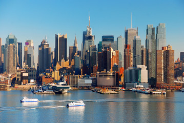 NEW YORK CITY WITH SKYSCRAPERS - obrazy, fototapety, plakaty