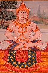 painting on wall of temple, Wat Boa Yai, Borabue, Mahasarakam
