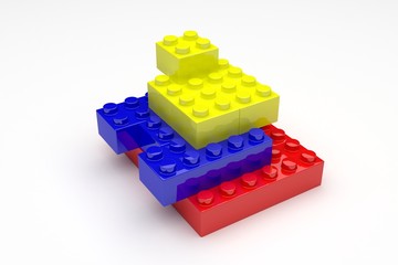Costruzioni di mattoncini colorati