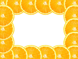 Abstract frame with cross of orange