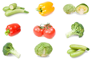 Vegetables on a white background