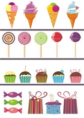 20 design elements on sweets and celebration theme