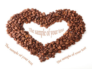 сердце из кофе