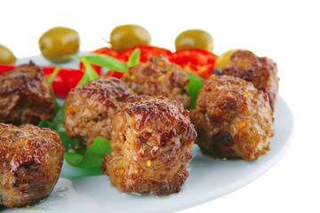meatballs on blue dish