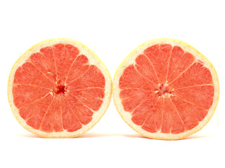 Fototapeta na wymiar Two grapefruits