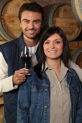 Couple de viticulteurs