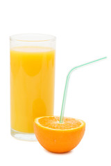 Orange juice in a decanter isolated