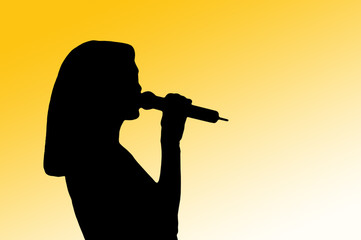 Silhouette einer Sängerin