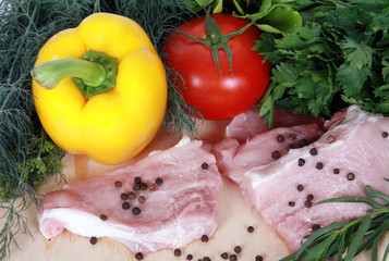 Meat and fresh vegetables