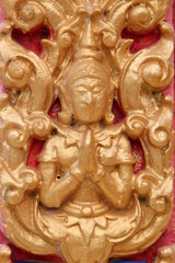 art on wall of temple, wat Non Thong, Non Daeng, Borabue